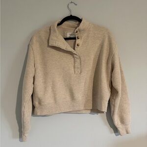 American Eagle Outfitters Cream Textured Pullover